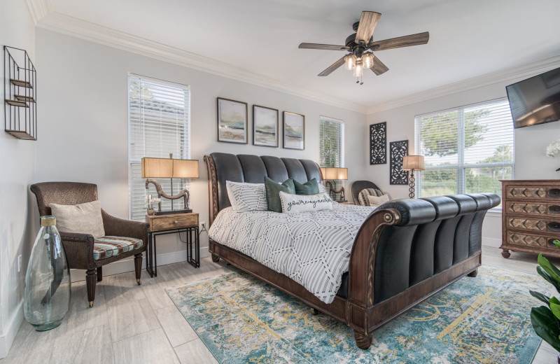 Rental bedroom at Salt Water Vacations, a Dale E. Peterson Legacy.