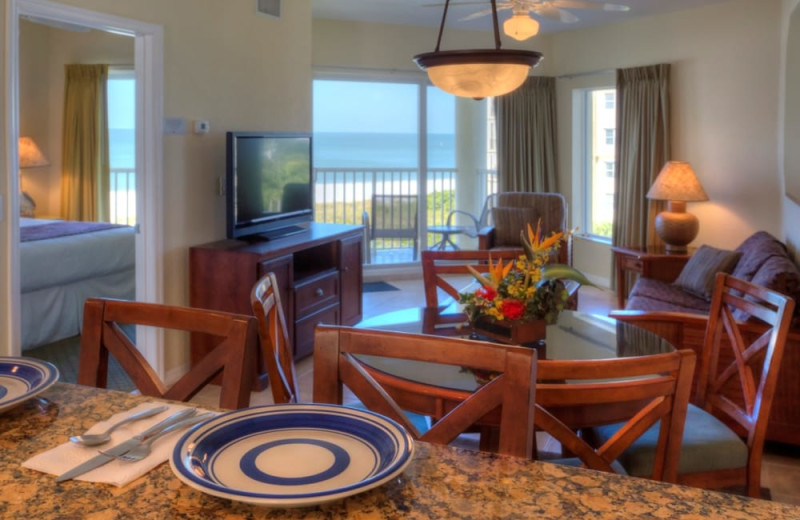 Guest room at Sunset Vistas Beachfront Suites.