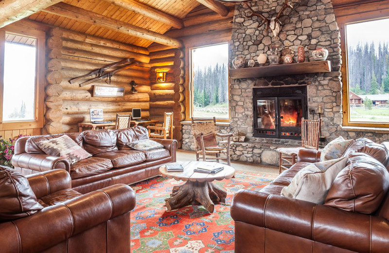 Guest room at Brooks Lake Lodge.