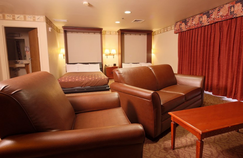 Guest room at Kalahari Waterpark Resort Convention Center.