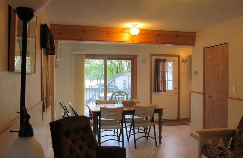 Cabin interior at SweetWater Resort.