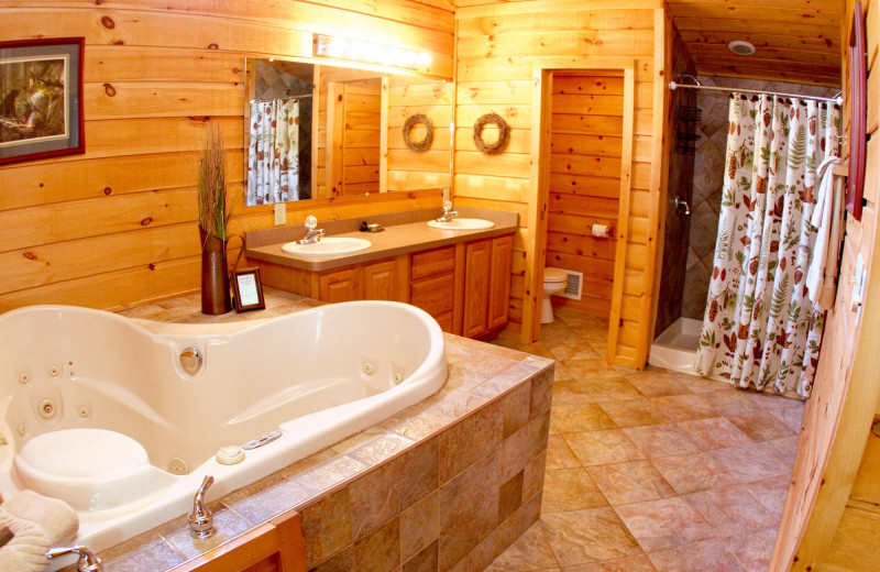 Guest bathroom at The Lodges at Cresthaven on Lake George.