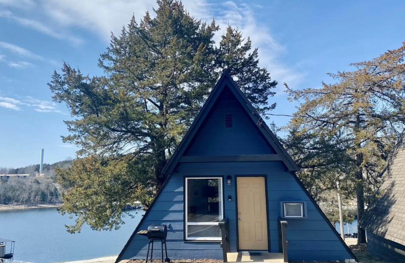 Cabin exterior at Calm Waters Resort.