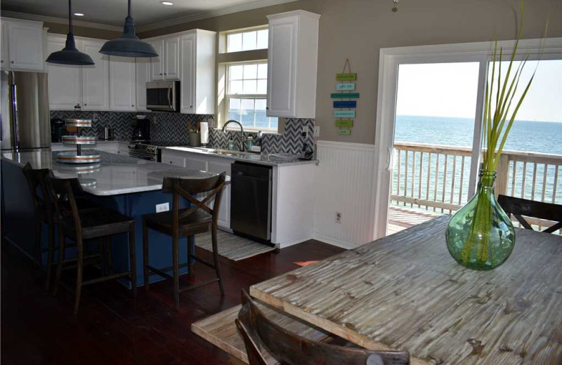 Rental kitchen at Dauphin Island Beach Rentals, LLC.