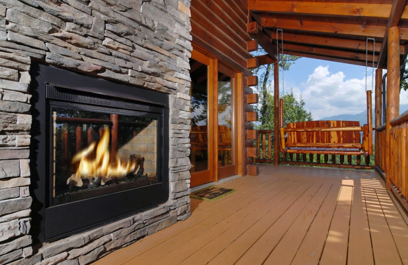 Cabin deck at Timber Tops Luxury Cabin Rentals.