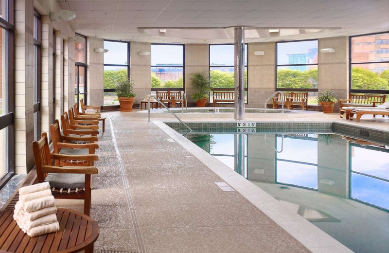 Indoor pool at Royal Sonesta Harbor Court Baltimore.