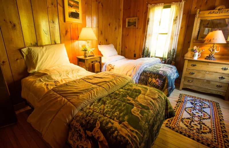 Guest bedroom at Lake Clear Lodge & Retreat.