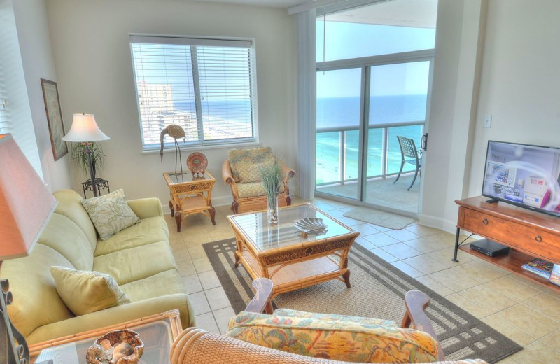 Rental living room at CondoLux Vacation Rentals.