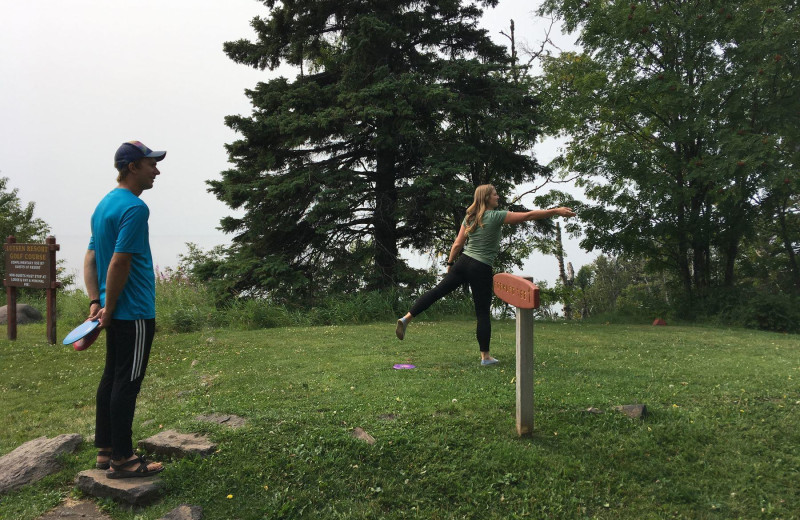 Disc golf at Lutsen Resort on Lake Superior.