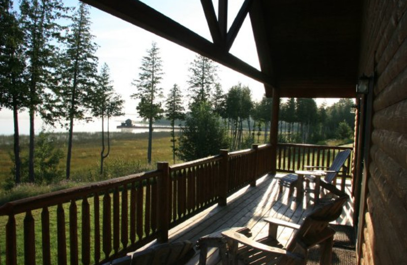 Deck view at Drummond Island Resort.