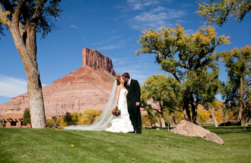 Wedding Couple at Gateway Canyons Resort 