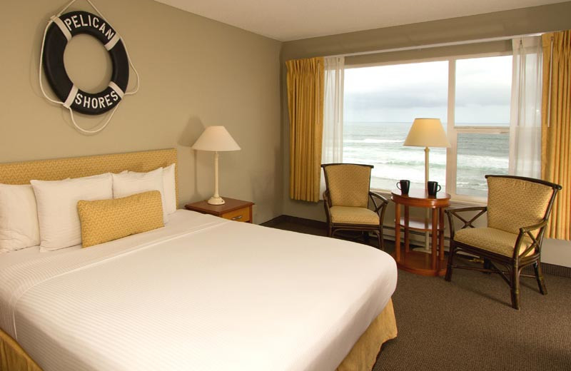 Guest room at Pelican Shores Inn.