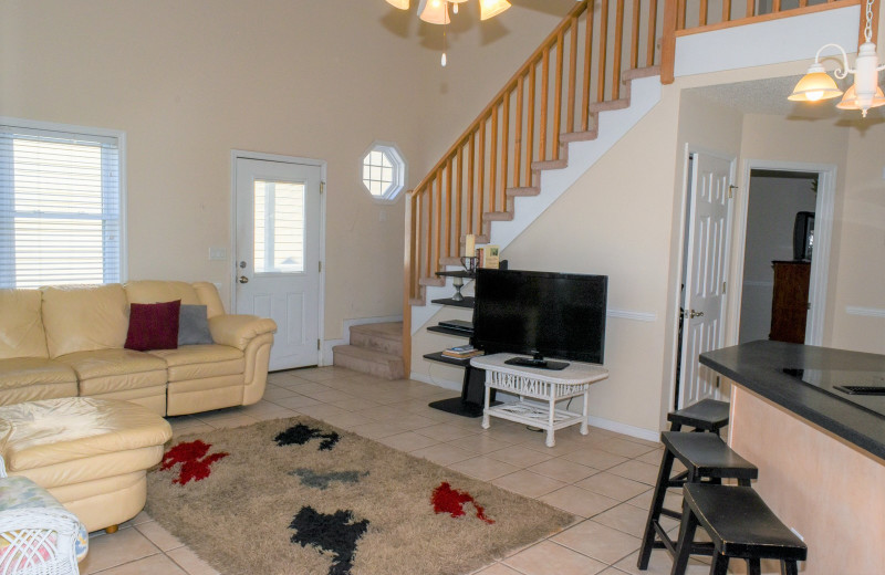 Rental living room at Seaside Vacations.