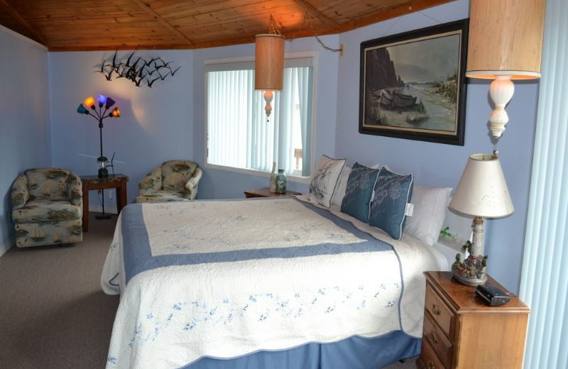 Vacation rental bedroom at Oregon Beach Vacations.