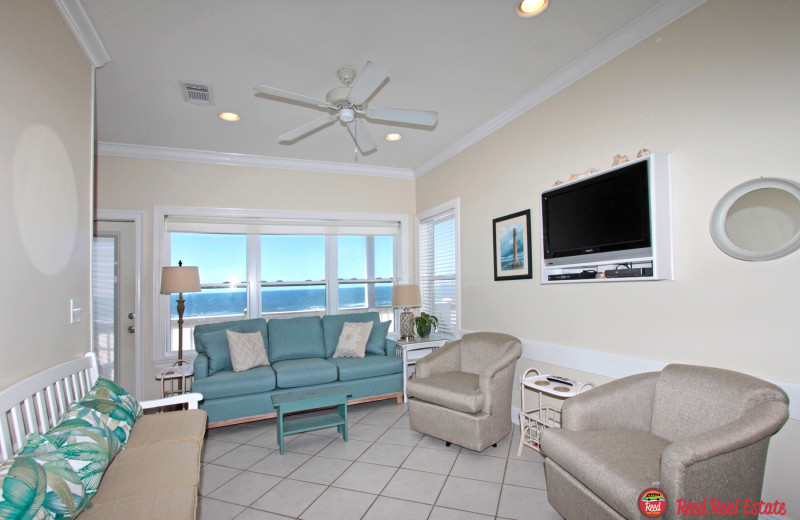Rental living room at Reed Real Estate Vacation Rentals.