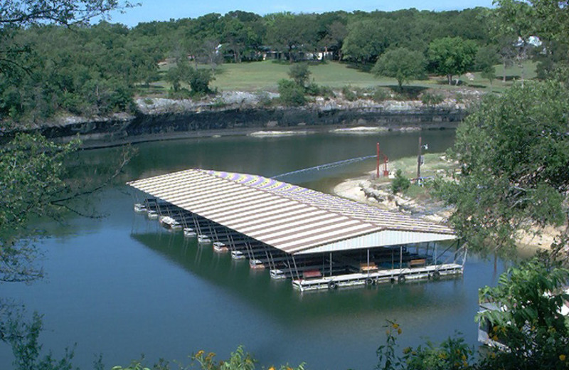 Covered dock at Cliffview Resort.