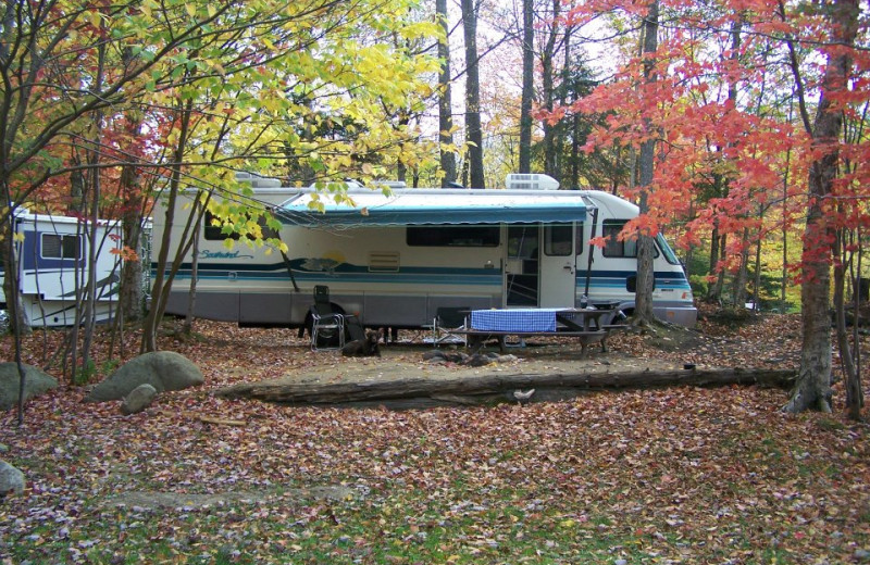 RV site at Old Forge Camping Resort.