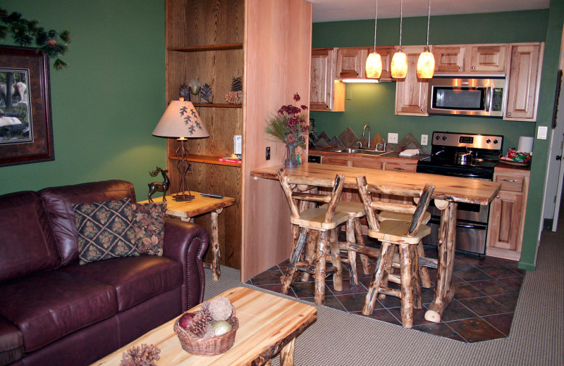 Guest room interior at Fawn Valley Inn.