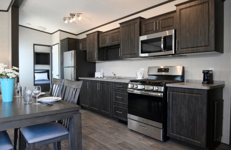 Cottage kitchen at Great Blue Resorts- Cherry Beach Resort.