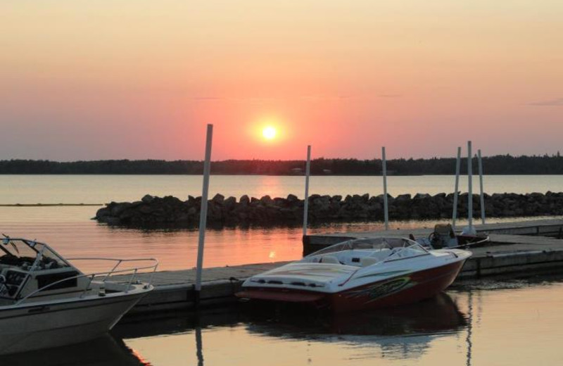 Fishing dock at Sunset Lodge.