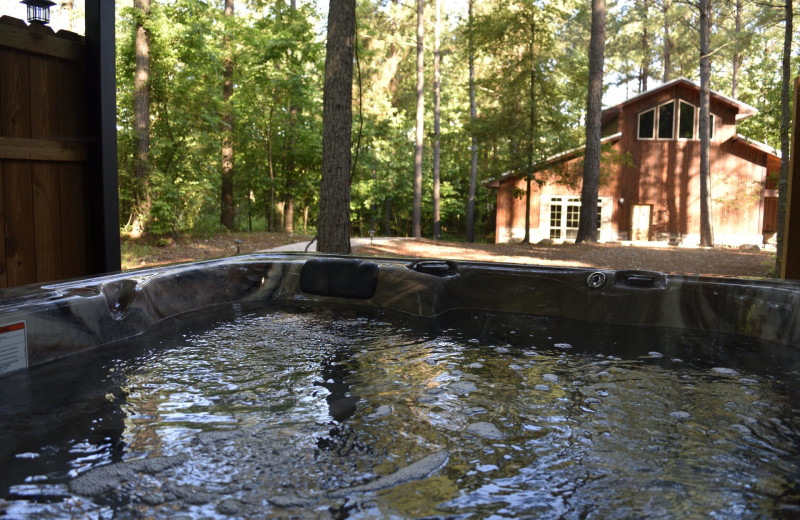 Cabin hot tub at White Glove Luxury Cabins.