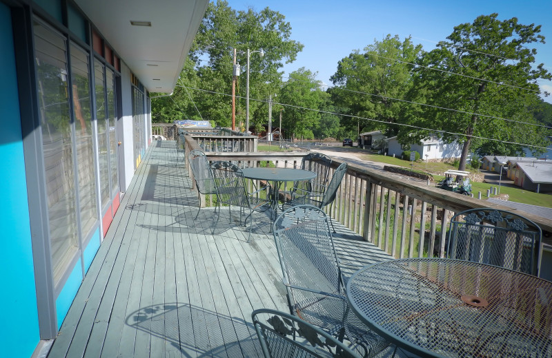 Cabin deck at Rock Harbor Resort.