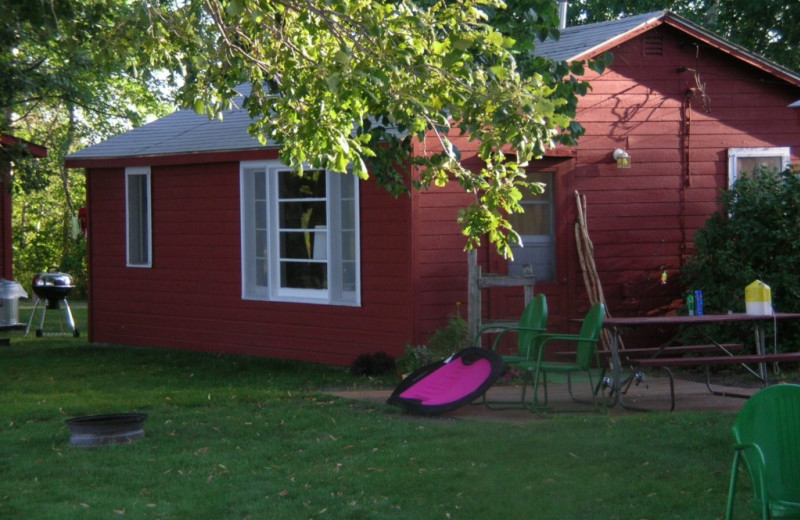 Cabin exterior at Whispering Waters Resort.