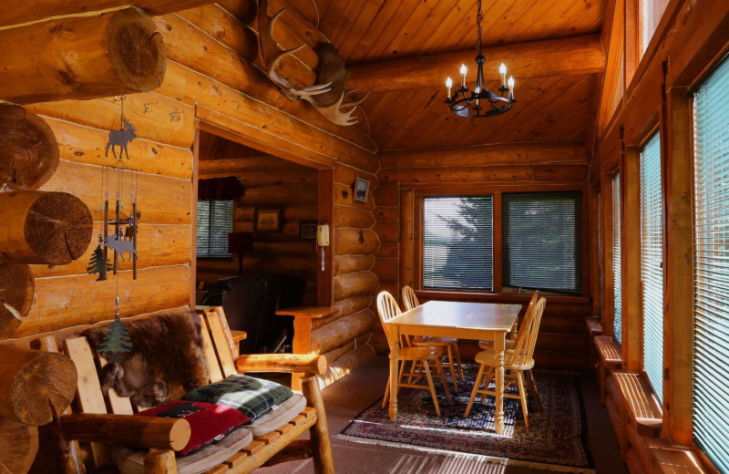 Cabin interior at Bear Paw Adventure.