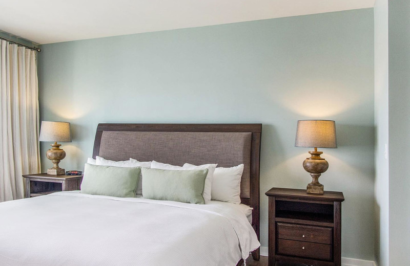 Guest bedroom at The Inn at Harbor Shores.
