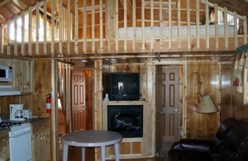 Cabin interior at Lone Star Yogi.