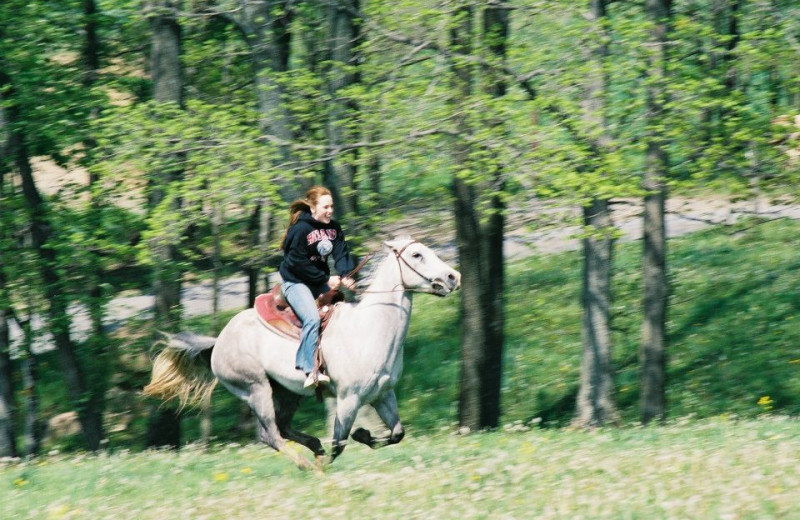 Horseback riding at Guggisberg Swiss Inn/Amish Country Riding Stables.