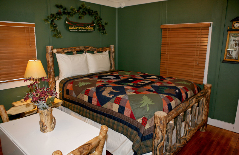 Cottage bedroom at Lazy R Cottages.