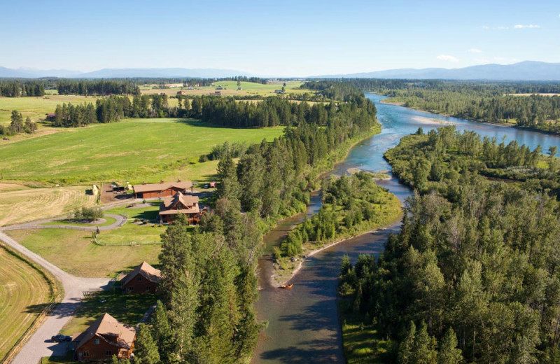 Aerial view of Gentry River Ranch.