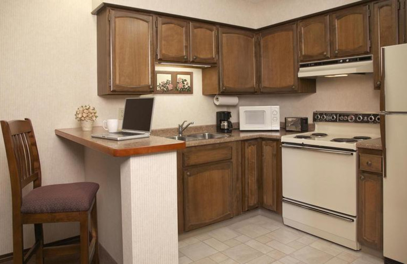 Suite kitchen at Sophie Station Suites.