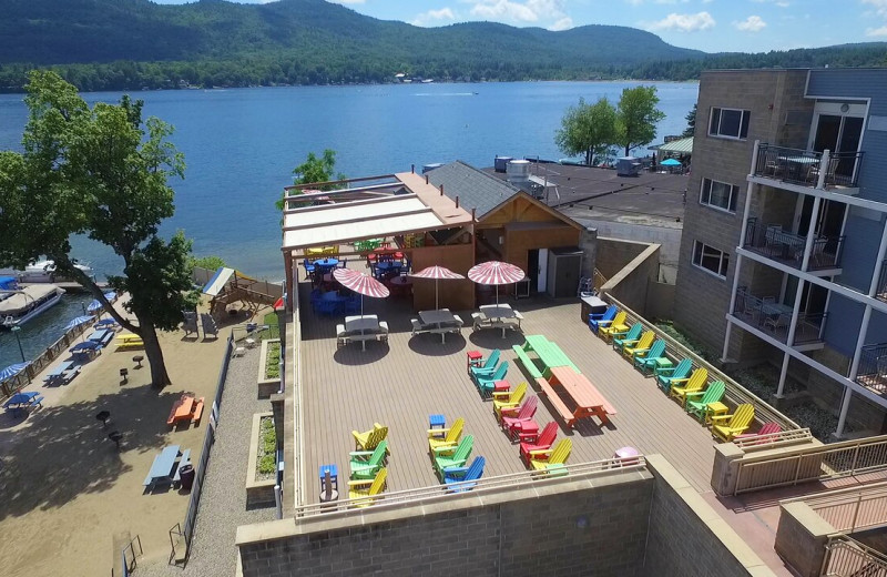 Aerial view of  Surfside on the Lake Hotel & Suites.