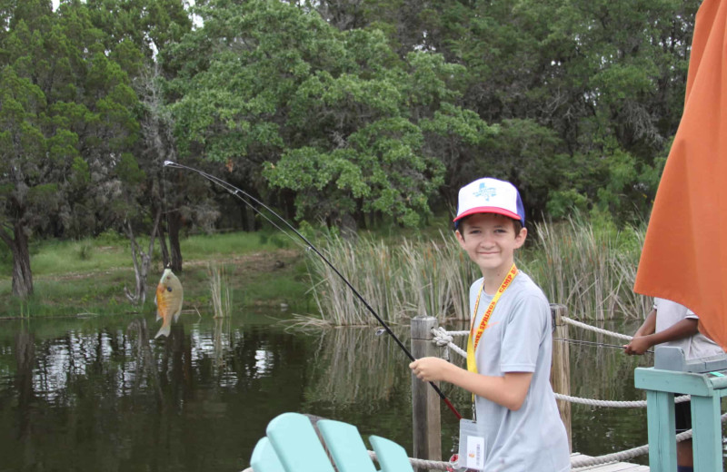 Fishing at Camp Balcones Spring.