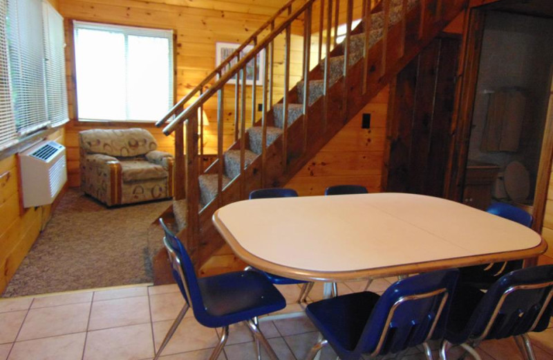 Cabin interior at The Depe Dene Resort.