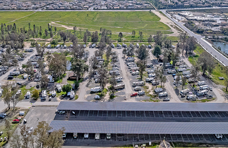 Aerial view of Thousand Trails Wilderness Lakes.