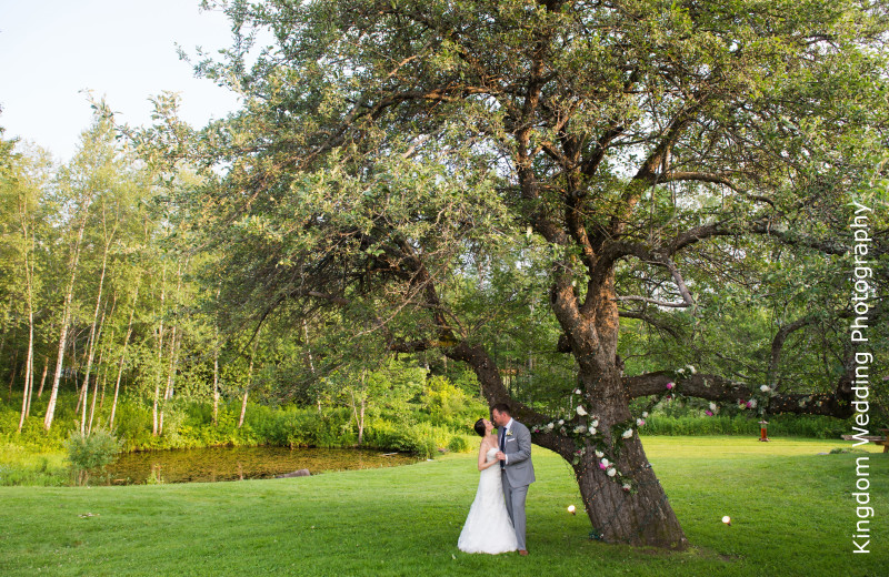 Wedding couple at The Red Clover Inn & Restaurant.