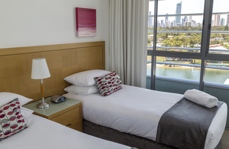 Guest room at Freshwater Point Resort.