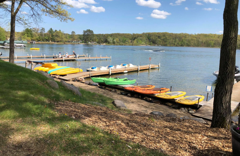 Water crafts at Kavanaugh's Sylvan Lake Resort.