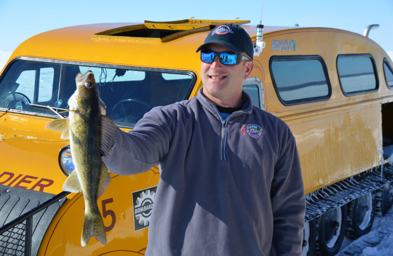 Ice fishing at Ballard's Resort.