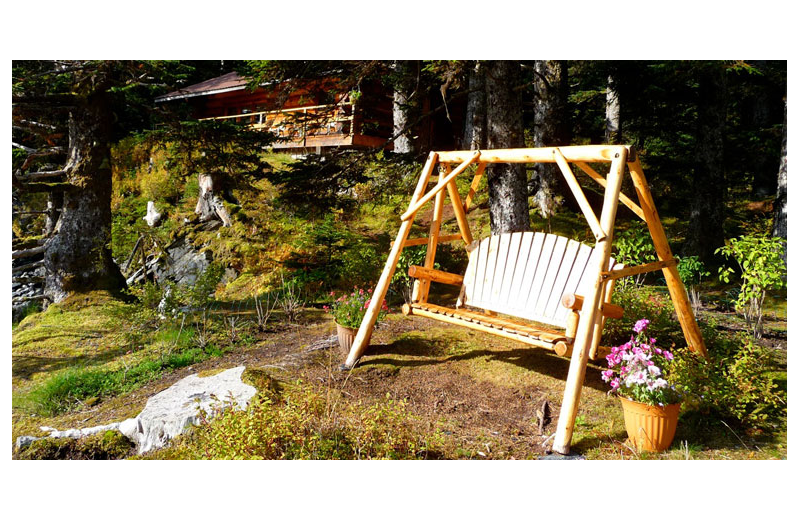 Cabin exterior at Afognak Wilderness Lodge.