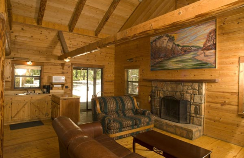 Cabin bedroom at Buffalo River Outfitters.
