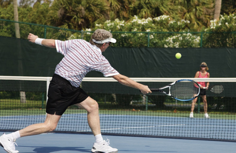 Playing tennis at Scottsdale Resort & Conference Center.