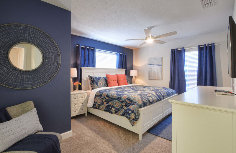 Rental bedroom at Vacation Pool Homes.