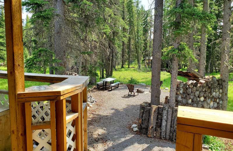 Cottage deck view at Expanse Cottages.