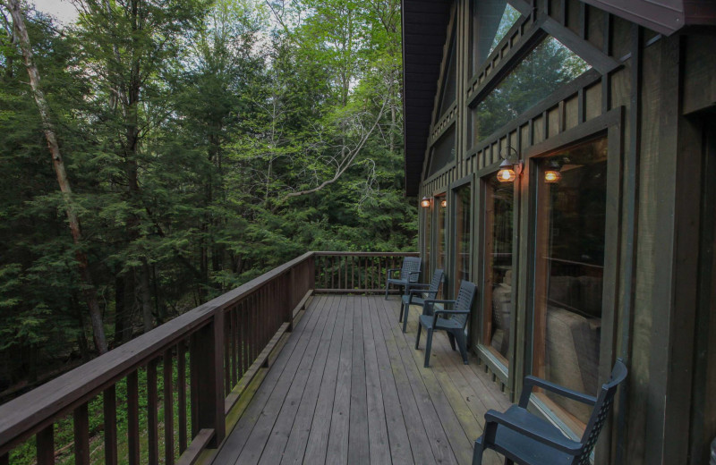 Chalet deck view at Old Man's Cave Chalets.