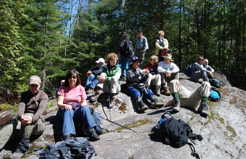 Group hike near Trails End Inn.
