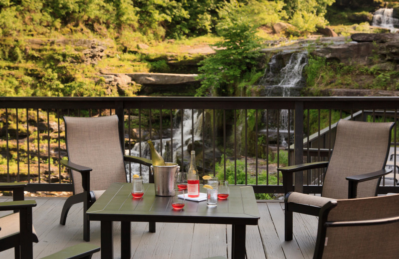 Seating on the Deck at Ledges Hotel